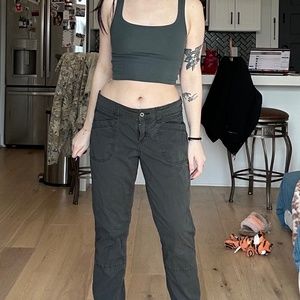 Supplies Y2K VINTAGE Charcoal Gray Soft Twill Low Rise Cargo Pants